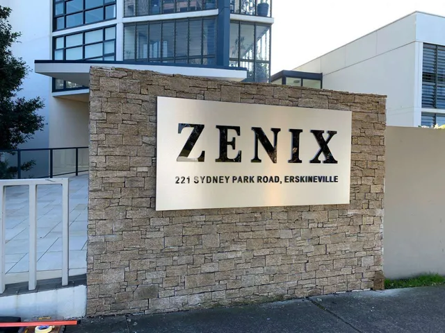 Zenix building identification at the entrance
