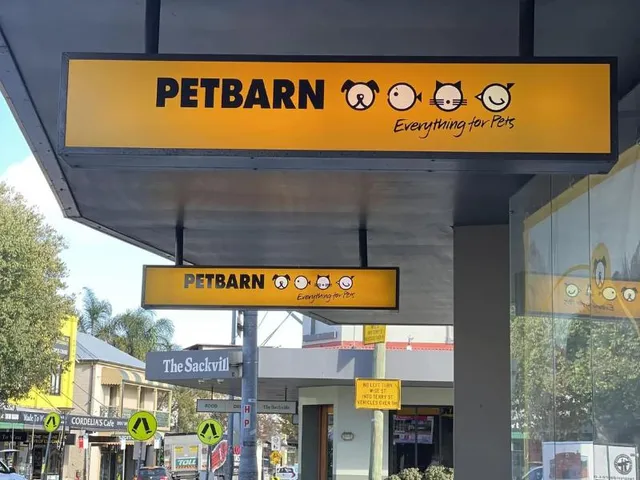 Petbarn under-awning signs